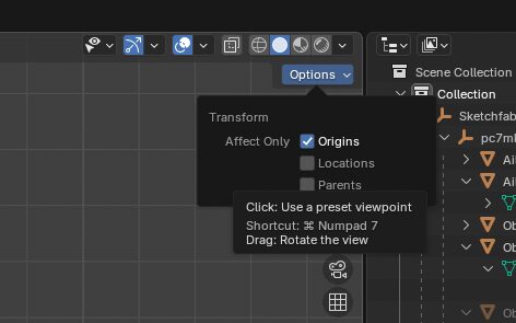 Object menu — Set Origin — Origin to 3D Cursor